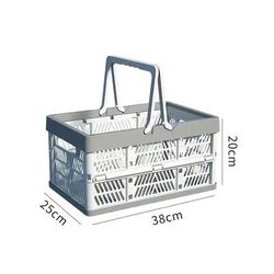 Foldable Pastel Storage Basket Large, Versatile Organizer With Handle For Kitchen, Living Room & Desktop Organization grey l