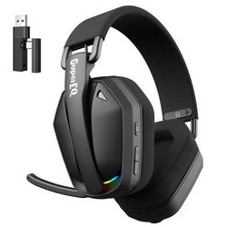 SuperEQ G19BT Wireless Gaming Headphones, Ultra light Bluetooth 5.4 Headset, Mic For PC PS5 Xbox EKSA Choice black