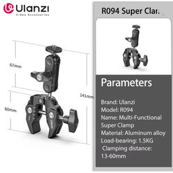 Ulanzi R094 Super Clamp With Double Ball Head Magic Arm r094 1pc