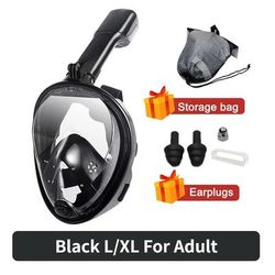 Full Face Snorkeling And Diving Mask With Anti Fog Design For Kids And Adults black L xl