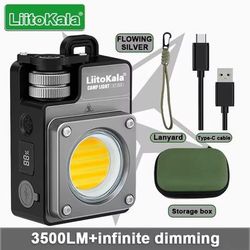Mini Rechargeable Keychain Flashlight With 3500LM COB Work Light silver