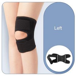 Elastic Knee Support Brace With Side Springs For Joint Protection xxl black Left