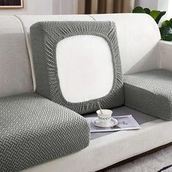 Thick Jacquard Elastic Sofa Seat Cover Protector light Grey plus Size (xl) 1pc