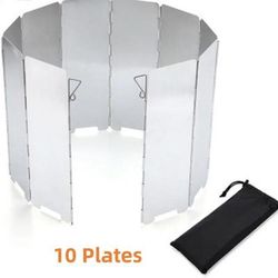 Foldable Camping Stove Windscreen Plates Aluminum Alloy Windshield Compact & Heat Resistant For Outdoor Cooking,hiking 10 Plates