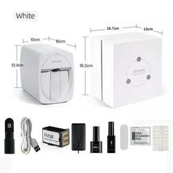 Smart Nail Printer With 3D Wireless Nail Art And Ink Cartridge printer White
