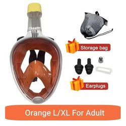 Full Face Snorkeling And Diving Mask With Anti Fog Design For Kids And Adults orange L xl