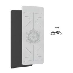 Non Slip TPE Yoga Mat With Body Alignment Guide gray Black