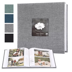 Linen Photo Album For 6 Inch Prints With Writable Interleaf Pages grey 200pcs