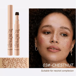 Natural Faux Freckle Pen Stamp Waterproof Color, Quick Dry Makeup Tool For Soft Dot Sunkissed Skin, Shades Freckle chestnut