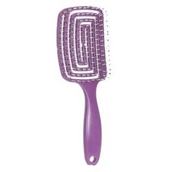 Elastic Massage Comb & Hollow Out Hair Brush, Fast Blow Drying Detangling Tool For All Hair Types purple