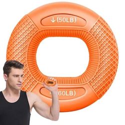 Silicone Hand Grip Strengthener Ring Finger & Wrist Trainer orange