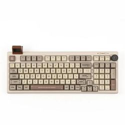 Wireless Mechanical Keyboard With Display And Gasket Mount shadow Black Linear retro White