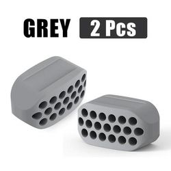 Silicone Jaw Exerciser & Facial Toner, Double Chin Reducer & Jawline Fitness Ball For Neck Toning grey 2 Pcs