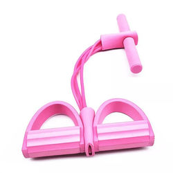 Puller Rope Yoga Exercise Band, Foot Pedal Resistance Trainer For Full Body Stretch Pull, Home Workout & Fitness Toning pink 4 Tube Medium Resistanc