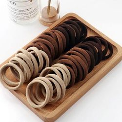 Black Hair Bands For Women Girls High Elastic Hair Ties Rubber Band Ponytail Holders Hairband Scrunchies Accessories 50pcs khaki
