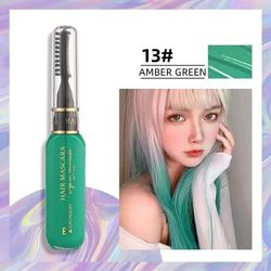 Disposable Hair Color Dye, Temporary Washable Hair Coloring Cream For DIY Hairstyles Dual Purpose amber Green