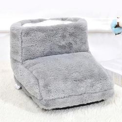 USB Electric Foot Warmer Washable Heating Pad For Cozy Winter gray