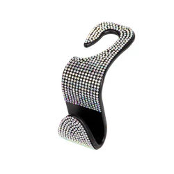 Car Seat Back Hook With Rhinestones, Multifunction Headrest Storage Holder, Hanging Organizer For Auto Accessories colorful