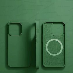 MagSafe Liquid Silicone Magnetic Case For IPhone 16 15 14 13 12 11 Pro Max | Wireless Charging & Shockproof cangling Green for Iphone 13 Promax