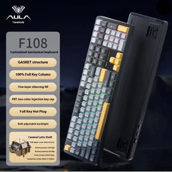 Aula F108 PRO Wireless Mechanical Gaming Keyboard With RGB Backlight And Gasket Mount f108 b Latte
