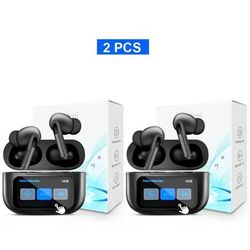 Xiaomi TWS Bluetooth Earbuds HD Stereo Sound With LCD Touch Charging Case 2 Pcs Touch Screen Black