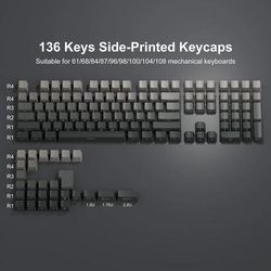 136 Key Polar Day PBT Double Shot Side Print Backlit Keycap Set For Mechanical Keyboards cherry Polar Day