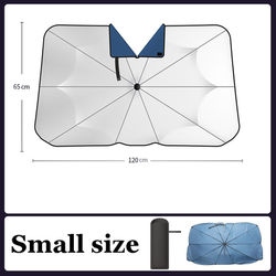 Premium Car Windshield Sunshade With 360 Rotation UV Protection & Bendable Handle For Summer small Size