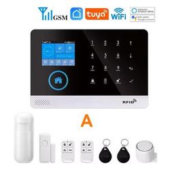 Smart WiFi GSM Home Alarm System With Motion Sensor And App Control For Alexa basic Kit A us Plug