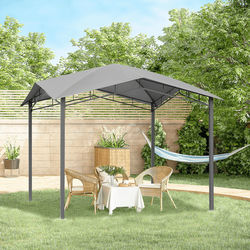 Soft Top Patio Outdoor Canopy Gazebo Tent, Steel Frame, Grey Fabric Cover For Backyard BBQ & Grill Protection Soft Top Patio Outdoor Canopy Gazebo Tent, Steel Frame, Grey Fabric Cover For Backyard BBQ & Grill Protection