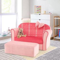 Ultra Soft Velvet Kids Sofa Chair, Toddler Couch With Ottoman For Ages 0 5 Ultra Soft Velvet Kids Sofa Chair, Toddler Couch With Ottoman For Ages 0 5
