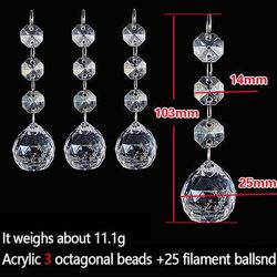 10pcs Acrylic Crystal Beads Pendant Garland, Elegant Wedding & Party Decor, Chandelier Hanging DIY Decor For Tables a6
