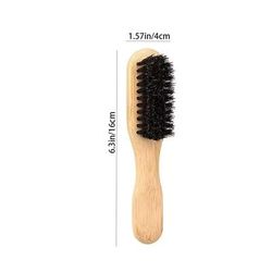 Boar Bristle Slick Back Hair Brush Sleek Ponytail & Bun Styling Tool For Smoothing Baby Hairs, Flyaways, And Edge Cont small Brush