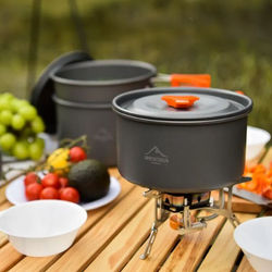 Camping Tableware Set, Foldable Aluminum Cookware For Hiking, Picnic & Travel Camping Tableware Set, Foldable Aluminum Cookware For Hiking, Picnic & Travel