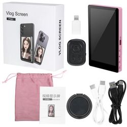 Wireless Magnetic Smartphone Monitor Screen, Vlog Live Stream Video Recording Tool For IPhone & Android Devices pink
