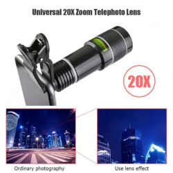 Universal Telephoto Lens For Smartphones, Perfect For Travel, Wildlife & Sports Photography 20x