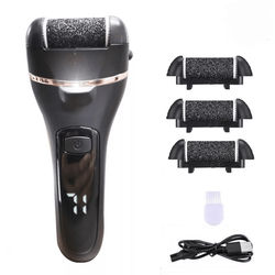 Professional Electric Foot Grinder File ELMCHEE Callus & Dead Skin Remover Pedicure Tool With 3 Rollers, 2 Speeds, Wat callus Remover Black