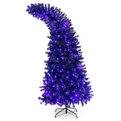 7 Feet Pre Lit Halloween Tree With 400 LED Lights & 8 Flash Modes, Spooky Decorative Indoor Tree 7 Feet Pre Lit Halloween Tree With 400 LED Lights & 8 Flash Modes, Spooky Decorative Indoor Tree