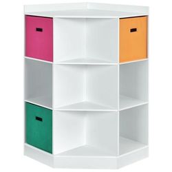 Modern Kids Storage Shelf Children Corner Cabinet With Colorful Baskets, Compact Storage Organizer For Playroom Modern Kids Storage Shelf Children Corner Cabinet With Colorful Baskets, Compact Storage Organizer For Playroom