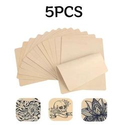 Double Sided Tattoo Practice Skin Synthetic Leather Fake Skin For Eyebrow & Tattoo Beginners Pink Reusable Exercise 5 Pcs