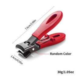 Large Jaw 8mm Opening Nail Clipper Thick & Hard Nail Cutter Stainless Steel Manicure Tool With Anti Splash Design red