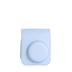 Instax Mini 12 PU Leather Camera Case, Soft Protective Travel Bag With Shoulder Strap For Fujifilm Instant Film Camera sky Blue