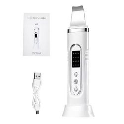 Ultrasonic Skin Scrubber Facial Cleansing Device b white No Box