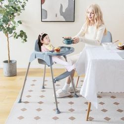 4 in 1 Convertible Baby High Chair With Removable Double Tray, Adjustable & Ergonomic 4 in 1 Convertible Baby High Chair With Removable Double Tray, Adjustable & Ergonomic