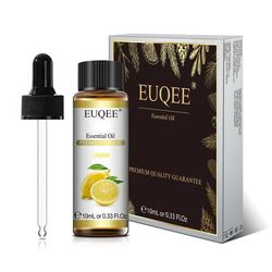 EUQEE 10ml Pure Essential Oils With Dropper For Diffusers Lavender, Jasmine, Eucalyptus, Vanilla lemon