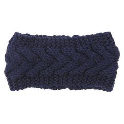Knitted Ear Warmer Headwrap Stylish Thermal Winter Accessory & Perfect Gift Navy Blue