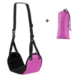 Portable Footrest Hammock For Plane Train Office Or Car Travel pink