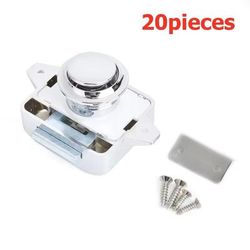 20 Piece RV Push Lock Set For Cabinets And Drawers Child Safety And Furniture Latches carlock001 chrome