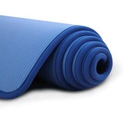 Extra Thick Non Slip Yoga Mat With Carrying Strap blue