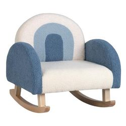Kids Rocking Chair Children Velvet Upholstered Sofa, Comfortable Toddler Armchair With Solid Wood Legs For Nursery Kids Rocking Chair Children Velvet Upholstered Sofa, Comfortable Toddler Armchair With Solid Wood Legs For Nursery