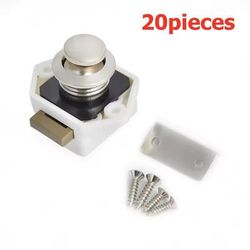 20 Piece RV Push Lock Set For Cabinets And Drawers Child Safety And Furniture Latches carlock002 white